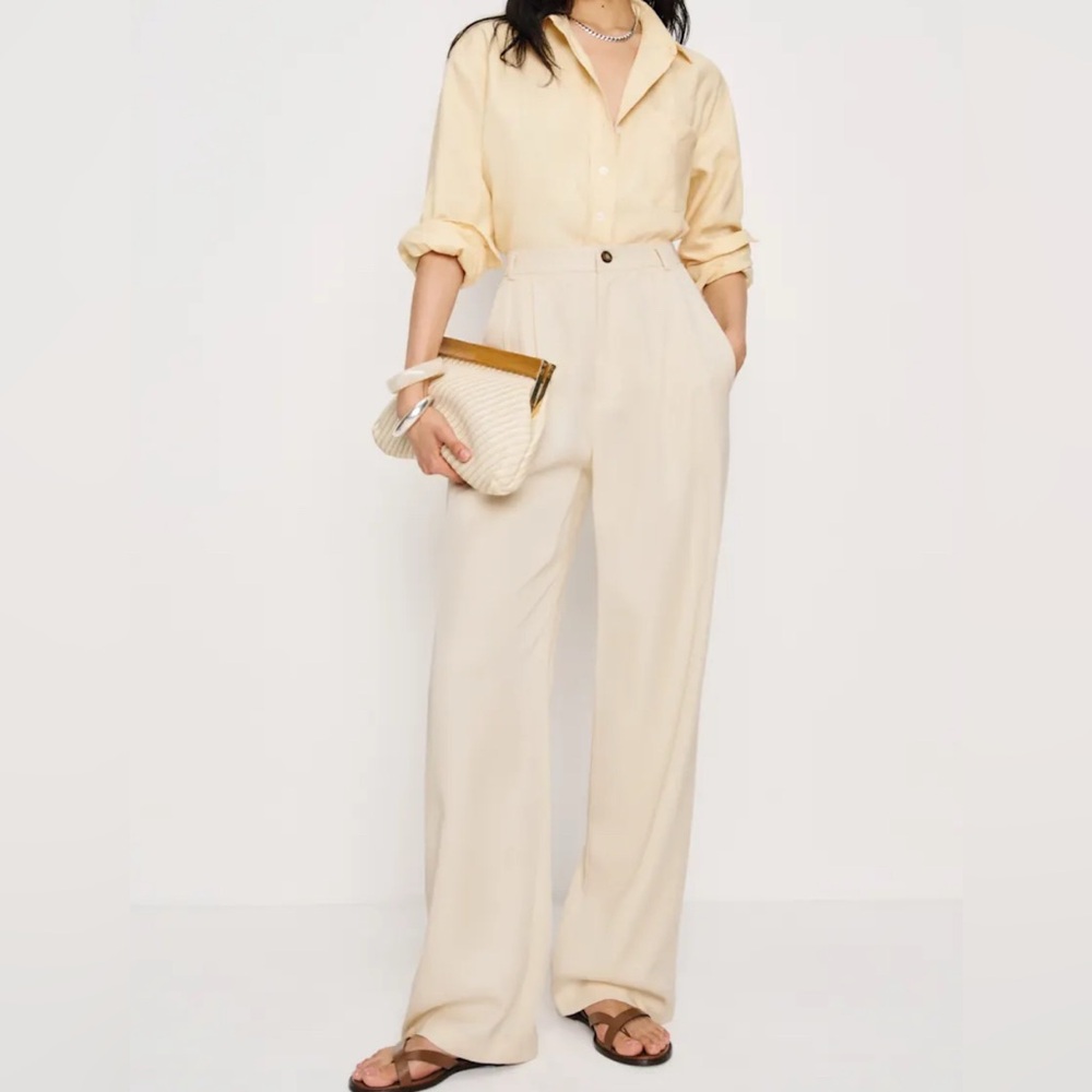 REFORMATION- Mason Pants Pearl NWT - 2